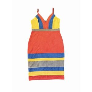 PRIVY Sexy Mini Dress Suede Boho Striped Spaghetti Strap Indie Party Bodycon